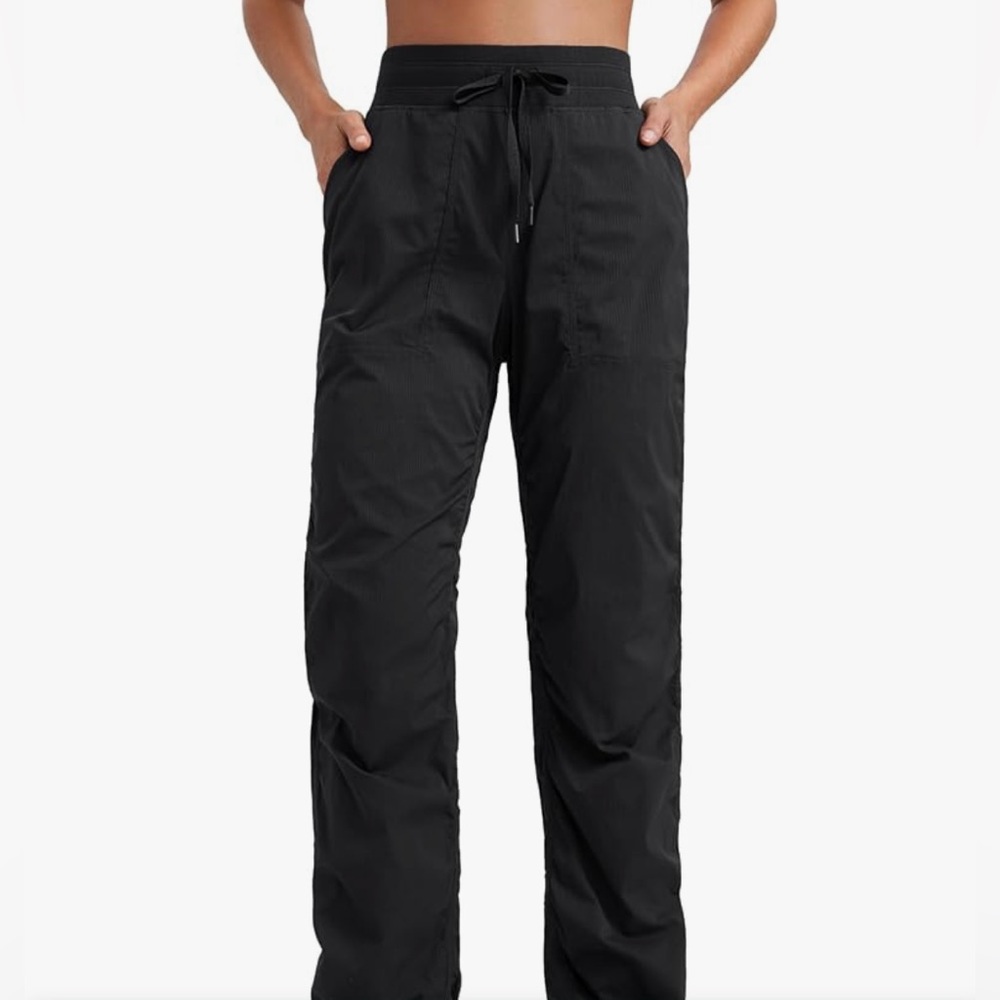 CRZ YOGA Lightweight Straight Black workout Pants w/ Pockets - Picture 2 of 11